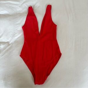 Reformation Red One Piece Swimsuit - Size Small